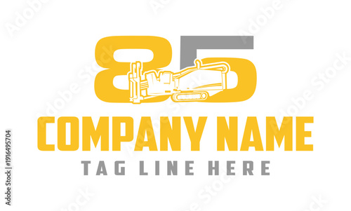 Number 85 Fiber Optic underground horizontal drilling laying machine logo design 