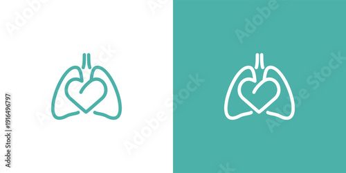 Heart and Lungs Symbol A Medical and Healthcare Concept.