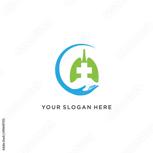 Medical Lung Care Logo Design Healthcare and Wellness Concept.