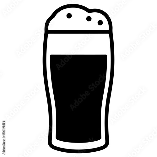 A black and white drawing of a glass of soda