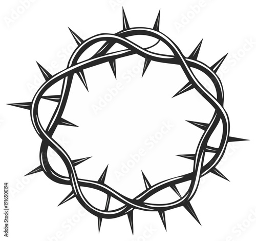 Tangled Crown of Thorns Religious Symbol Illustration