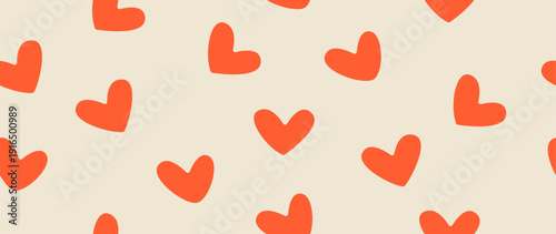 Vector seamless background. Minimalistic abstract pattern of hearts. Modern print. Ideal for textile design, screensavers, covers, cards, invitations and posters.