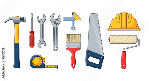 Assorted Tools for Construction and DIY Projects.