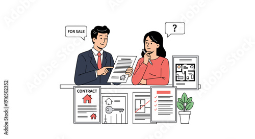 Business Professionals Discussing Documents at Desk.