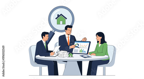 Business Team Discussing House Project Together.