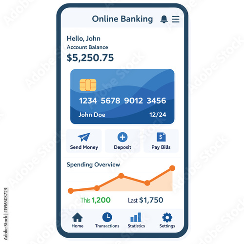 Online Banking Interface with Account Overview