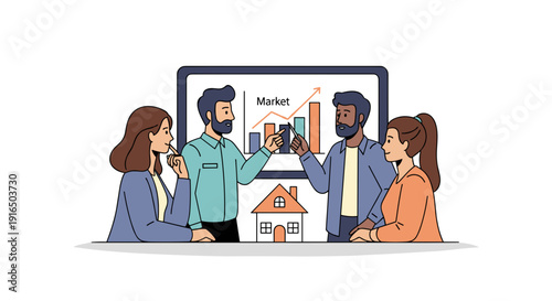 Diverse Business Team Discussing Market Trends.