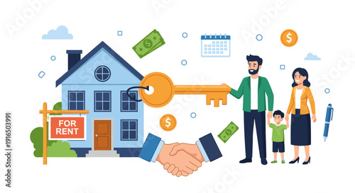 Family Receiving House Keys from Realtor 2.