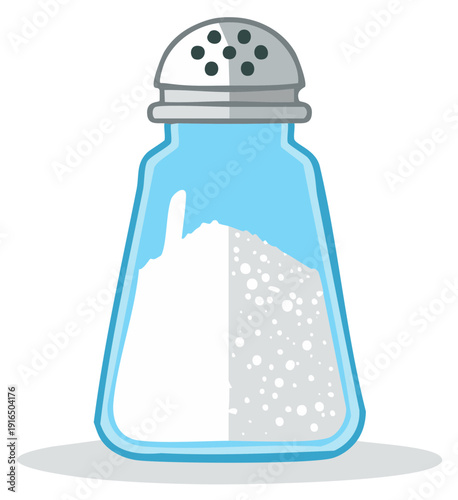 Cartoon Salt Shaker Graphic Illustration for Culinary or Kitchen Design Needs