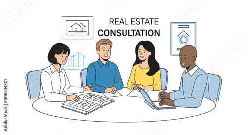 Group of People Having Real Estate Consultation.