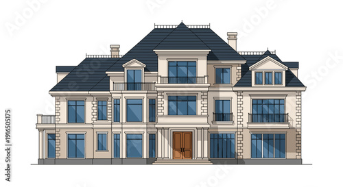 Luxury Mansion with Classic Architectural Design.