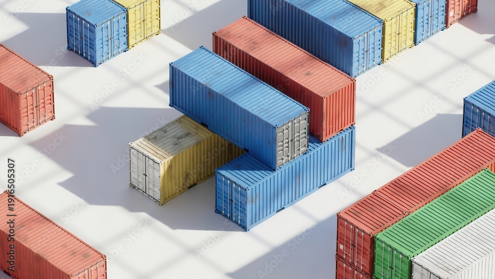 Fototapeta premium Effective supply coordination strategies for shipping containers in logistics terminals