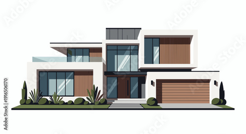 Modern House with Clean Lines and Minimalist Design.