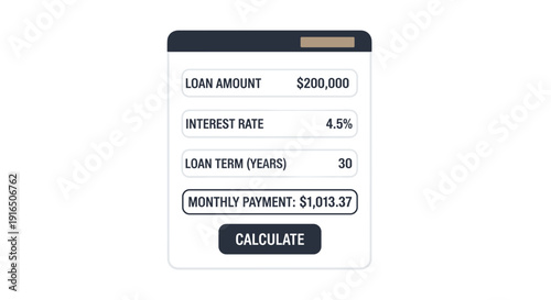 Mortgage Calculator Application User Interface.