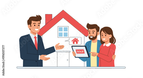 Real Estate Agent Selling House to Couple 1.