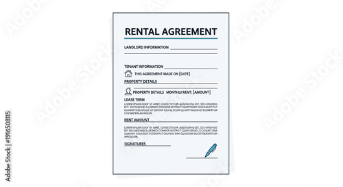 Rental Agreement Document with Signature Space.