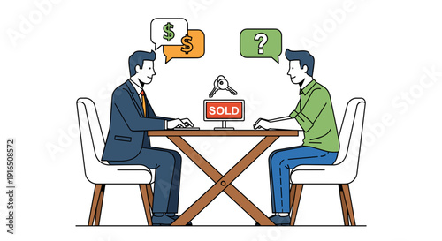 Two Men Negotiating Over Money.