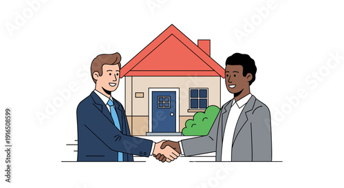 Two Men Shaking Hands House Sale.