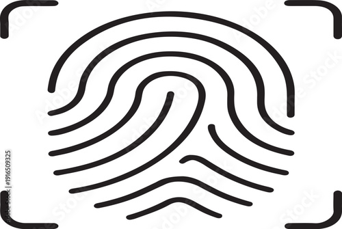 finger print fingerprint lock secure security logo vector icon illustration