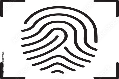 finger print fingerprint lock secure security logo vector icon illustration