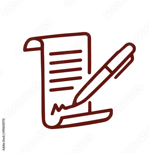 Manuscript Scroll with Pen – Writing and Literature Icon