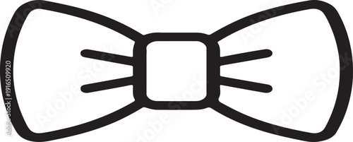 Bow tie outline silhouette vector illustration for fashion, accessory, formal wear, style, and design.
