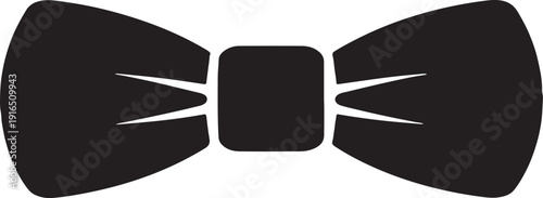 Classic black bow tie silhouette icon