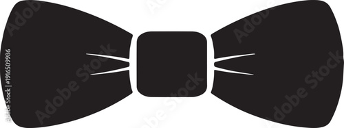 Classic black bow tie silhouette icon