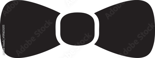 Classic black bow tie silhouette icon