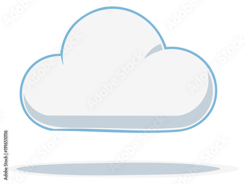 Stylized cartoon cloud illustration with subtle shading and a light shadow effect