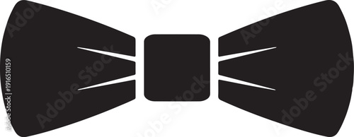 Classic black bow tie silhouette icon