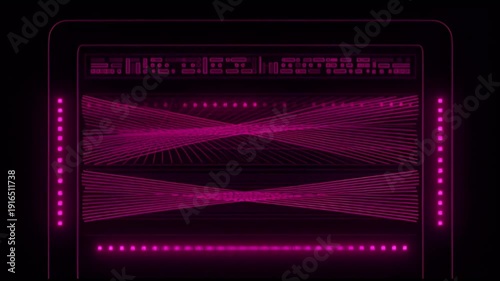 Musical instrument vector server motherboard with wave note blink