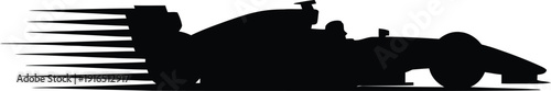 Racing Car Silhouette with High Speed Motion
