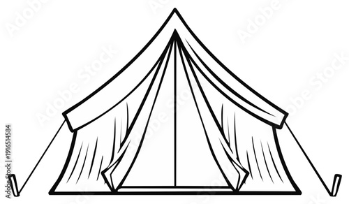 Camping Tent Illustration Outline Camping Equipment Shelters Camp Tent