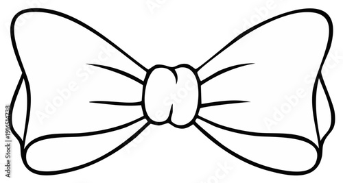 Simple outline of a bow tie with knot in the center and loops on the sides