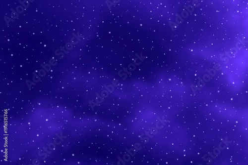 Violet or purple galaxy space background. Starry night sky background. Glowing stars in space. New Year, Christmas and celebration background concept.