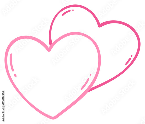 Two Overlapping Heart Sticker