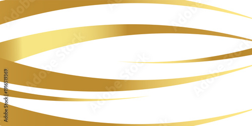 Golden swooshes wave element with a metallic gradient for a luxurious border or footer on a certificate, banner, eps 10 , walpaper