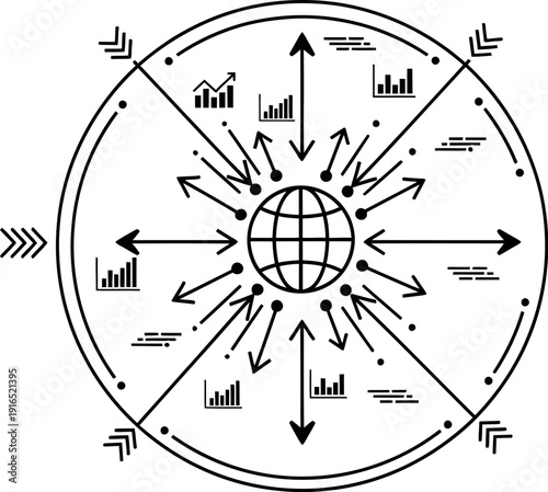 Global data flow and statistics diagram