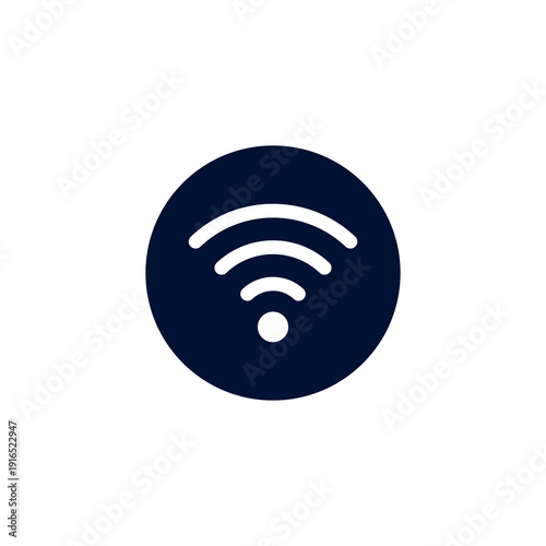 Minimalist wi fi signal icon on a dark background