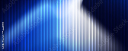 deep blue ribbed glass texture with wave lighting and soft vertical gradients on dark background, abstract futuristic design ideal for digital interfaces, branding, and tech visuals