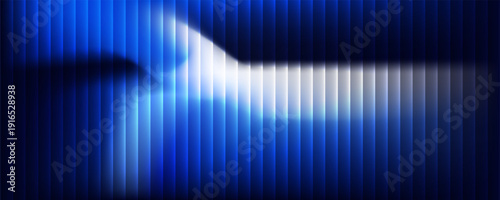 deep blue ribbed glass texture with wave lighting and soft vertical gradients on dark background, abstract futuristic design ideal for digital interfaces, branding, and tech visuals