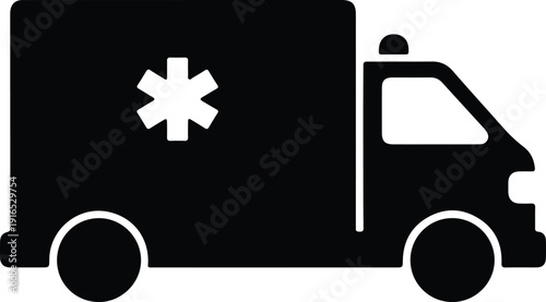 silhouette ambulance emergency medical transport health care service vector design
