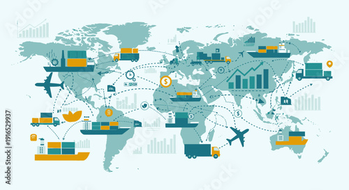 Global Logistics and Transportation Network Map.