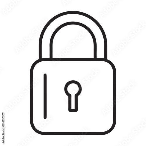 A simple line drawing of a padlock with an open shackle.