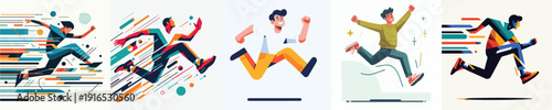 Vector of a man jumping.