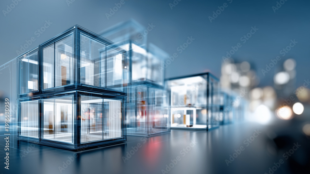 Obraz premium Advanced three-dimensional building design concept using cutting-edge digital technology, architectural visualization and construction planning workflow, engineering modeling innov