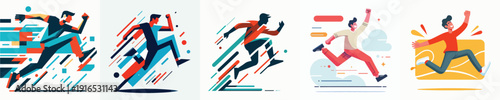 Vector of a man jumping.