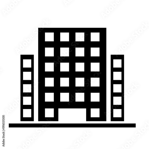 Skyscraper icon vector. Building illustration sign. high rise building symbol. architecture logo.