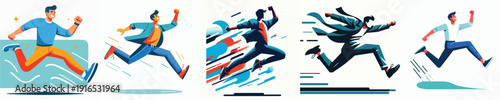Vector of a man jumping.